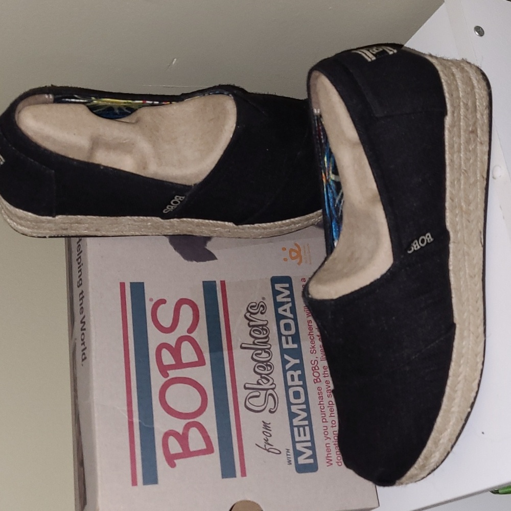 New MarkdownsSkechers BOBS High Jinx Women's Espadrille Wedge Slip-On Shoes